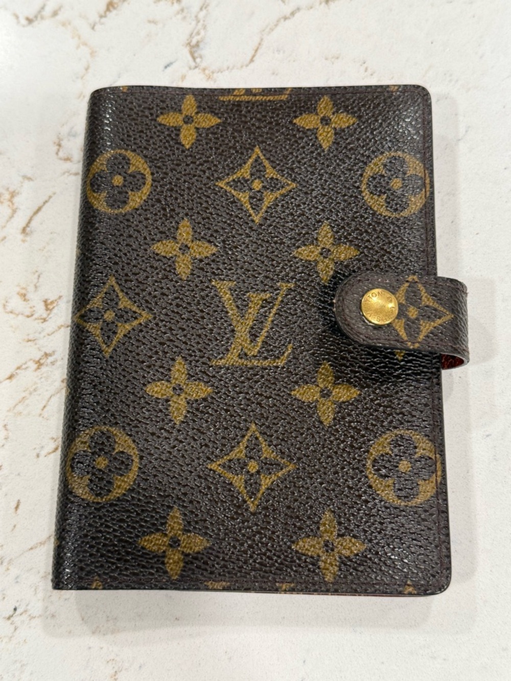 Louis Vuitton Monogram Canvas Agenda Cover PM in Brown and Gold-tone